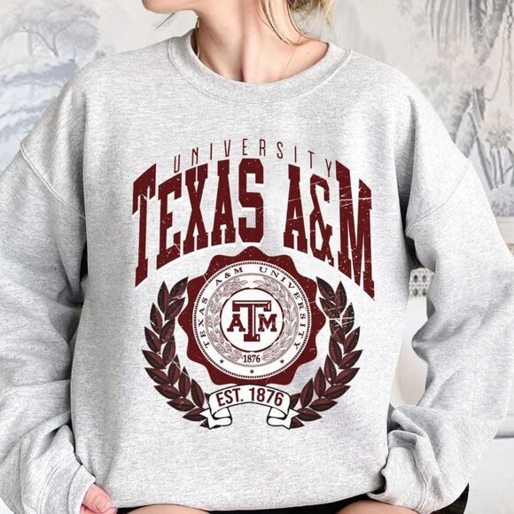 Texas A&M University Sweatshirt Texas A&M Sweatshirt Texas A&M Aggies Shirt - Picture 1 of 2
